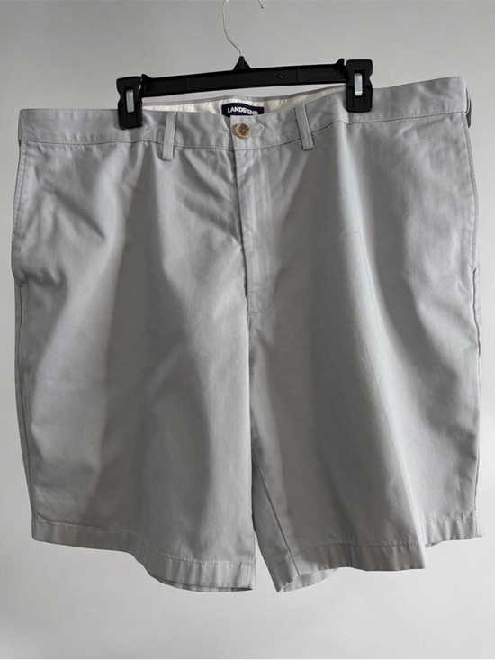 Lands' End Other - Lands' End Men's Light Gray Flat-Front Chino Shorts